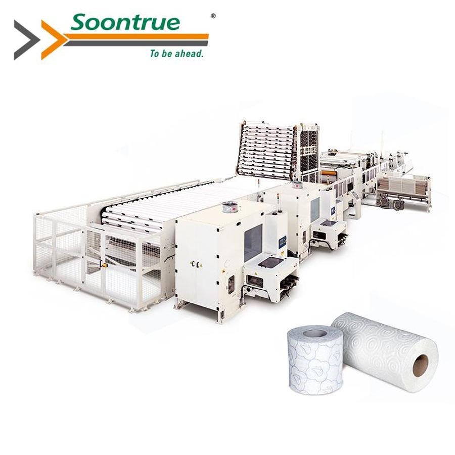 Soonture Manufacturing Full Automatic toilet roll tissue paper rewinding machine