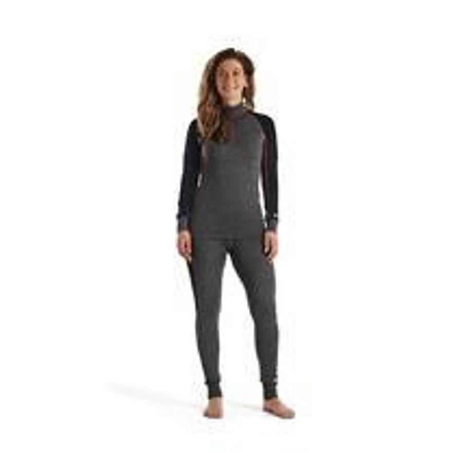 Women's thermal shirt with zip XWarm medium grey/black XXXL