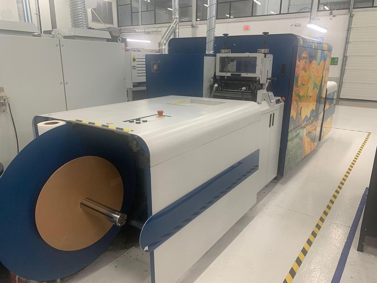 Used Domino N610i Digital UV Inkjet Label Press 340 mm 7 Colors 1200 dpi