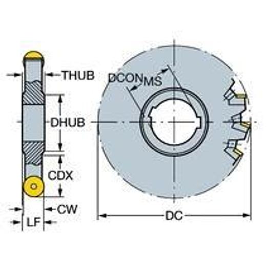 Three-sided cutting disc milling cutters - Metric version
