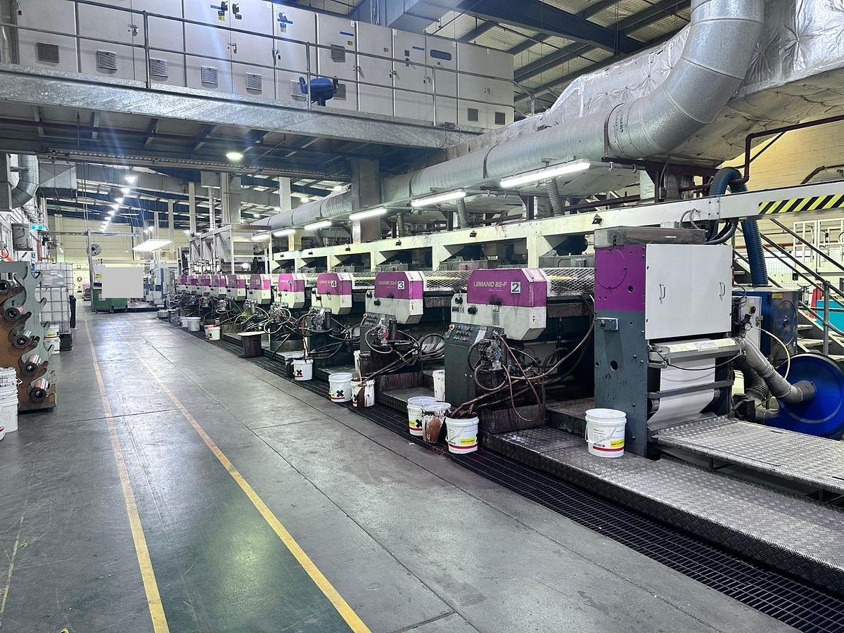 Used Bobst Champlain Lemanic 82F 11-Color Web Offset Printing Press with Die Cutter – 1997