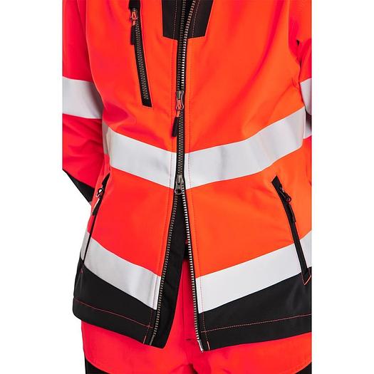 Damen HighVis Softshell Jacke HighVis Rot/Schwarz M