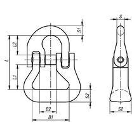CONNECTING LINK FOR ROUND SLINGS STEEL, FT=2000