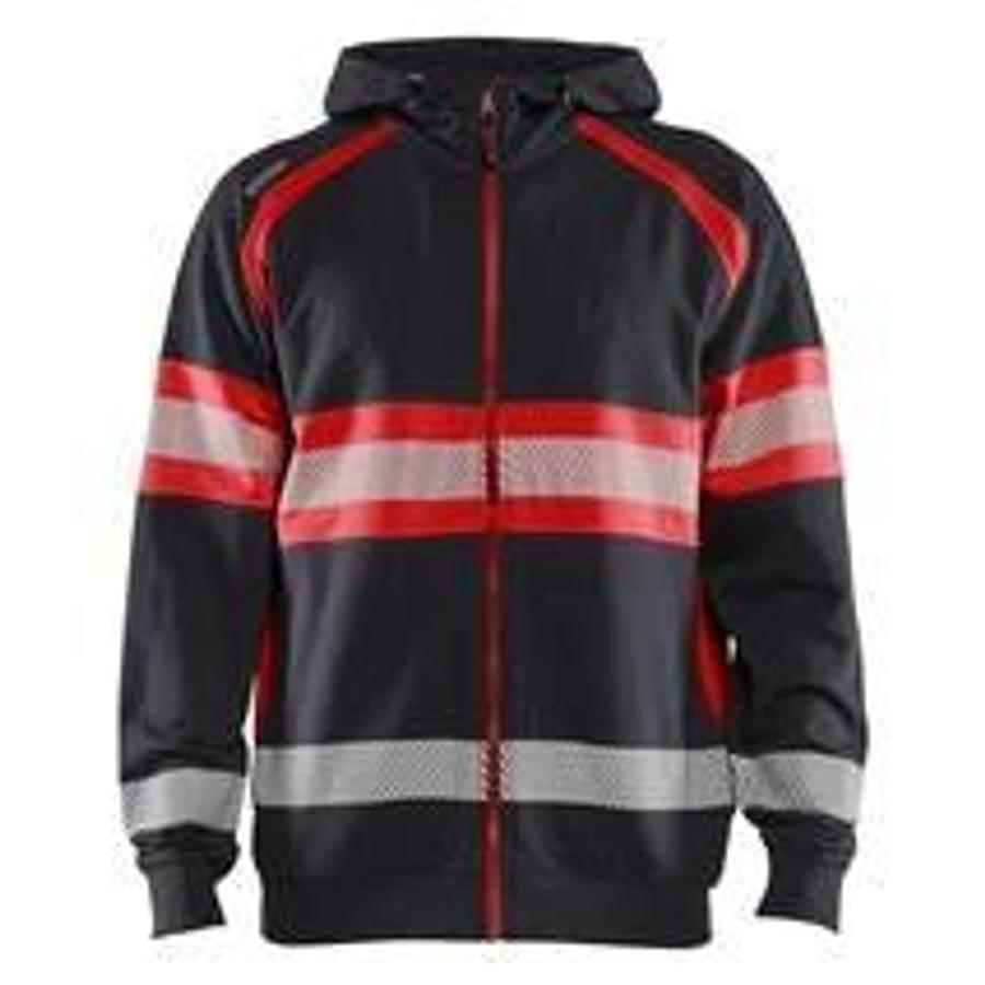 HighVis hooded jacket Black/HighVis Red XL