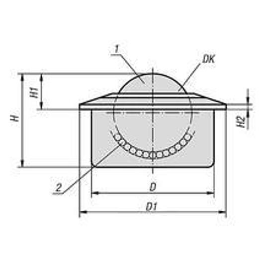 BALL TRANSMISSION HOUSING, FORM:C STEEL, SOLID DESIGN, COMP:STAINLESS STEEL