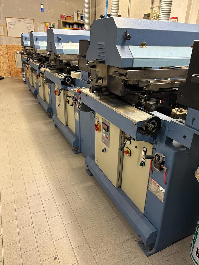 Used BERRA SR330 – 4-Station Screen Printing Machine, 330 mm Web Width, Integrated Die-Cutting Station, Sheeting Station & Rewinding Unit