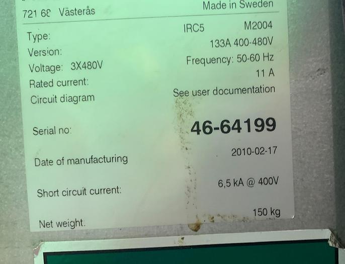 Used ABB IRB 4600-20/2.5 6 AXIS CNC MIG WELDING ROBOT WITH MILLER AUTO AXCESS 450-DI WELDING POWER SUPPLY