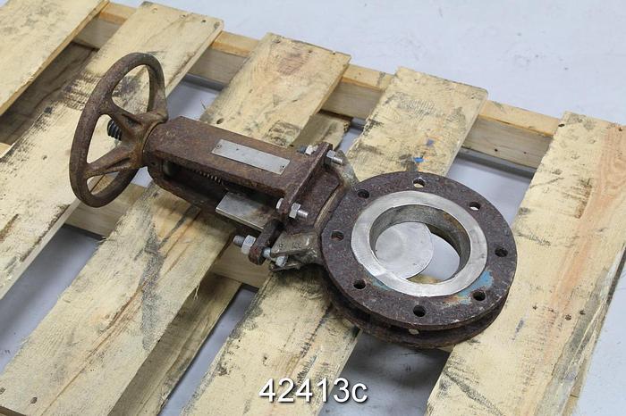 Used Dezurik 9130769 4" Hand Operated Knife Gate Valve #42413