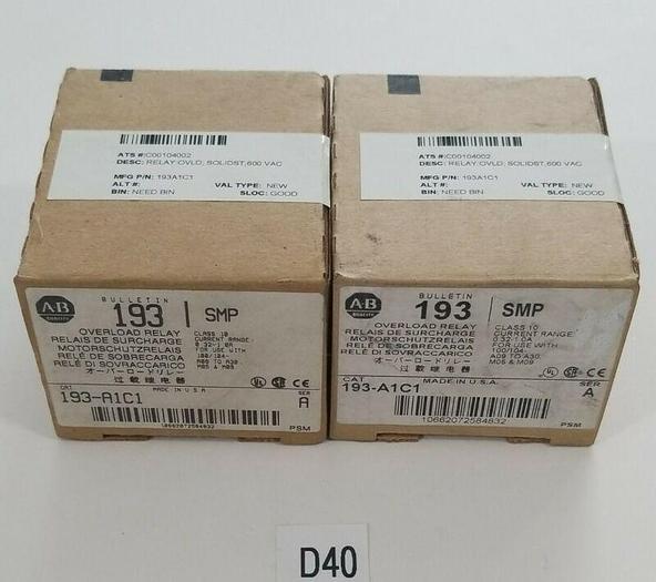 *NEW IN BOX* LOT OF 2 Allen Bradley AB 193-A1C1 Series A Overload Relay Warranty
