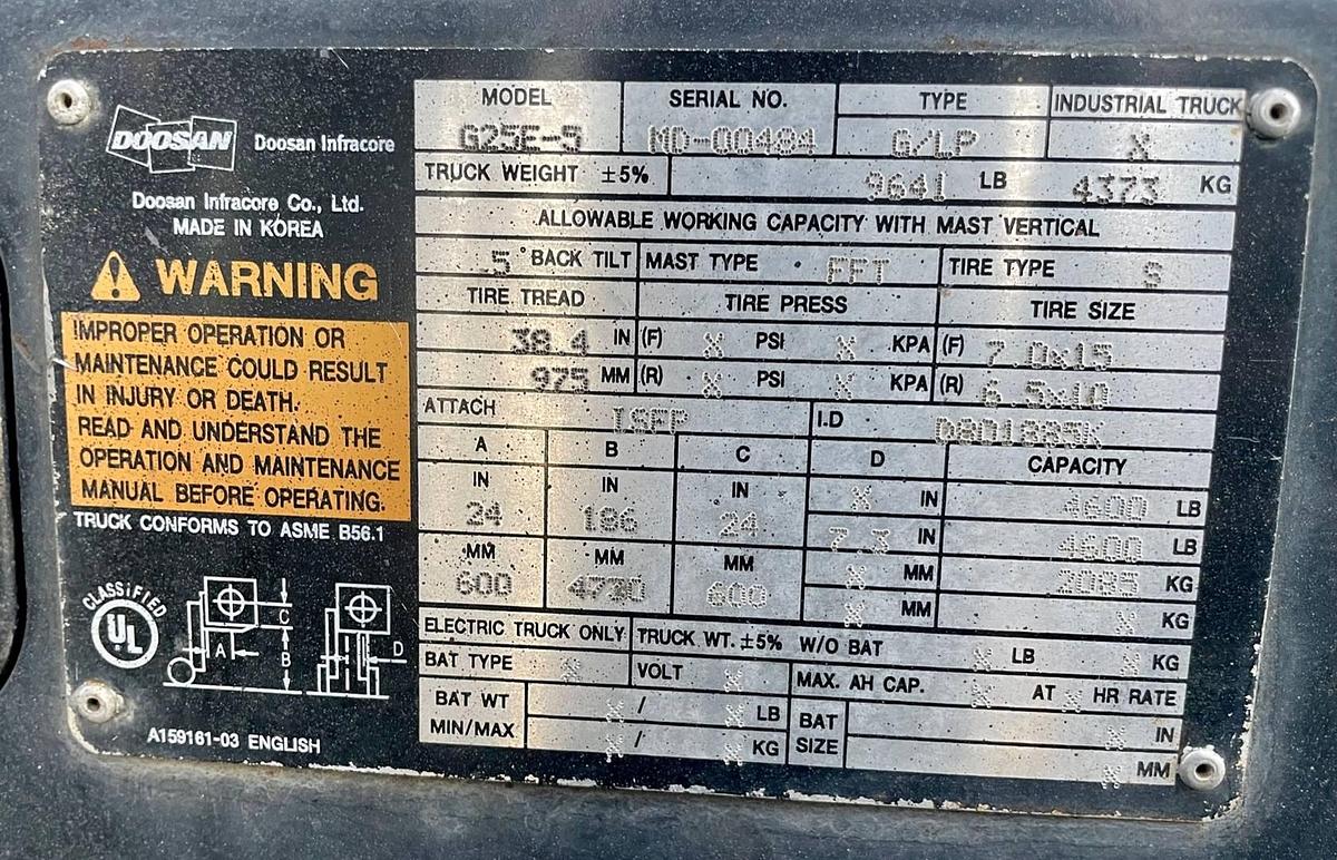 Used 2010 Doosan G25E-5