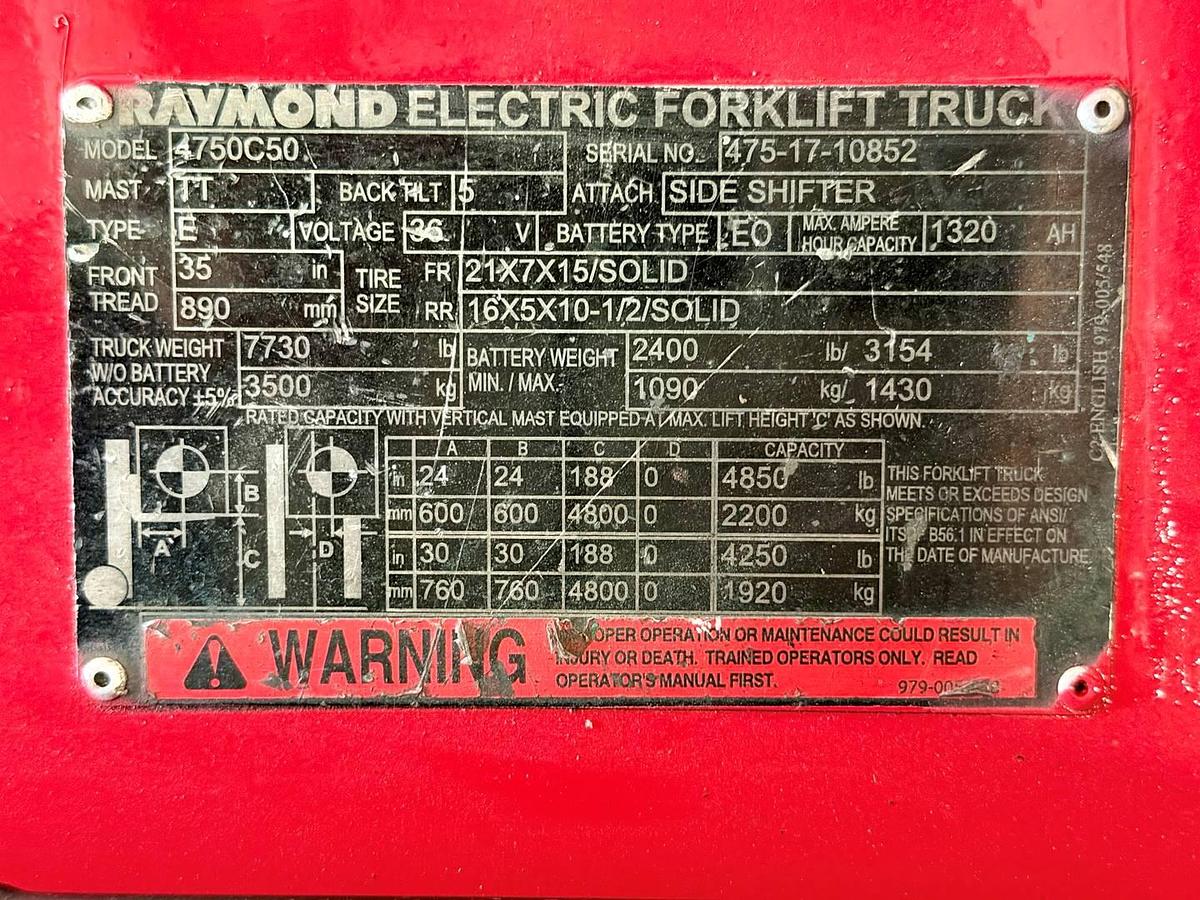 Used 2017 Raymond 4750C50