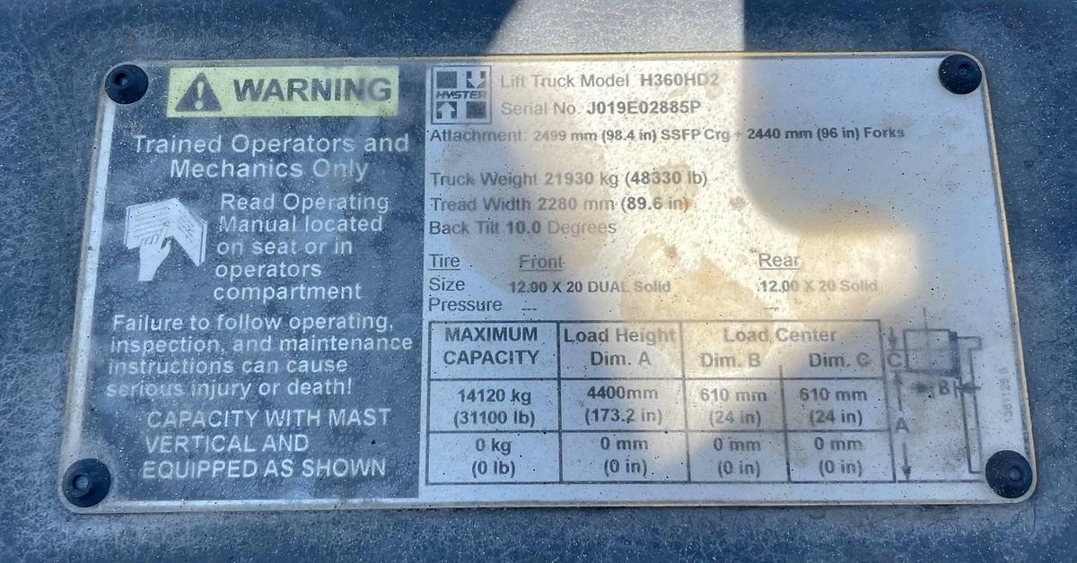 Used 2016 Hyster H360HD2
