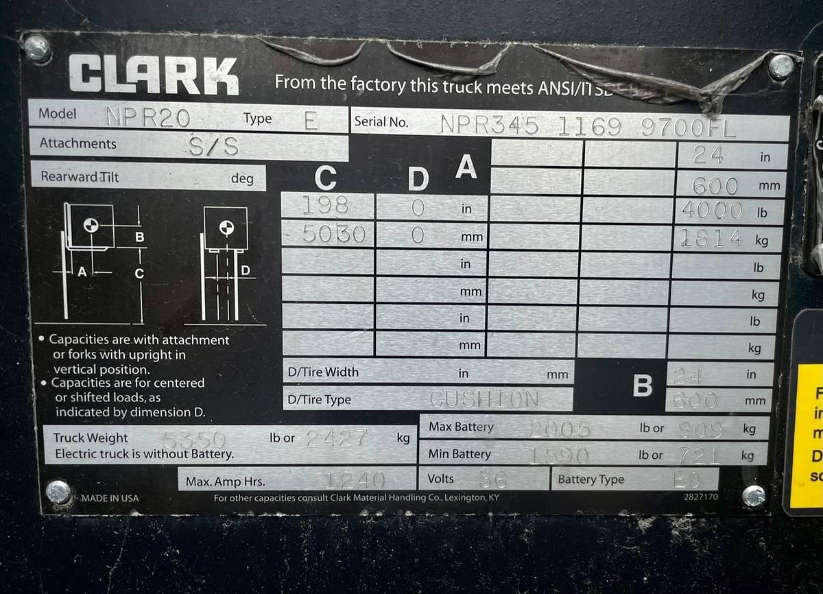 Used 2015 Clark NPR20