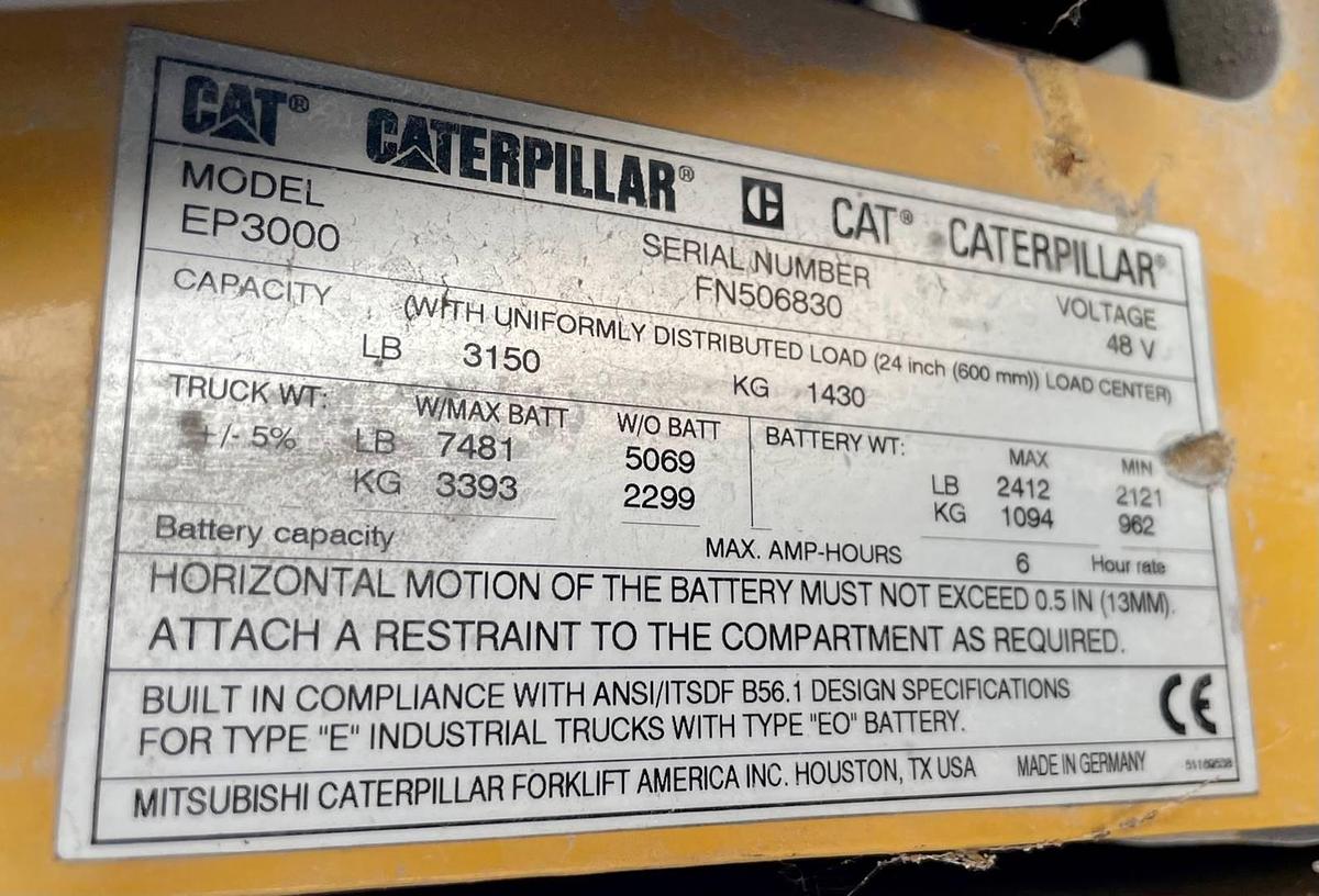 Used 2016 Cat EP3000