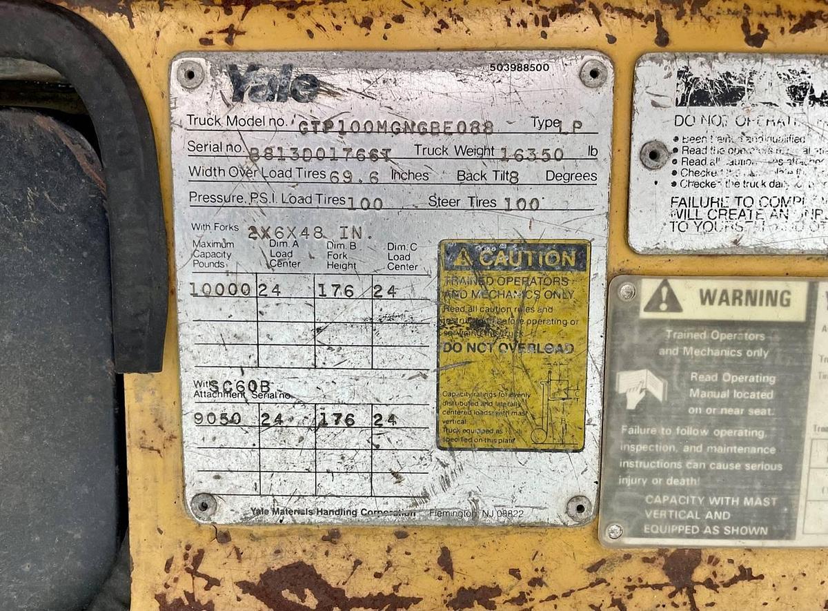 Used 1996 Yale GTP100MG