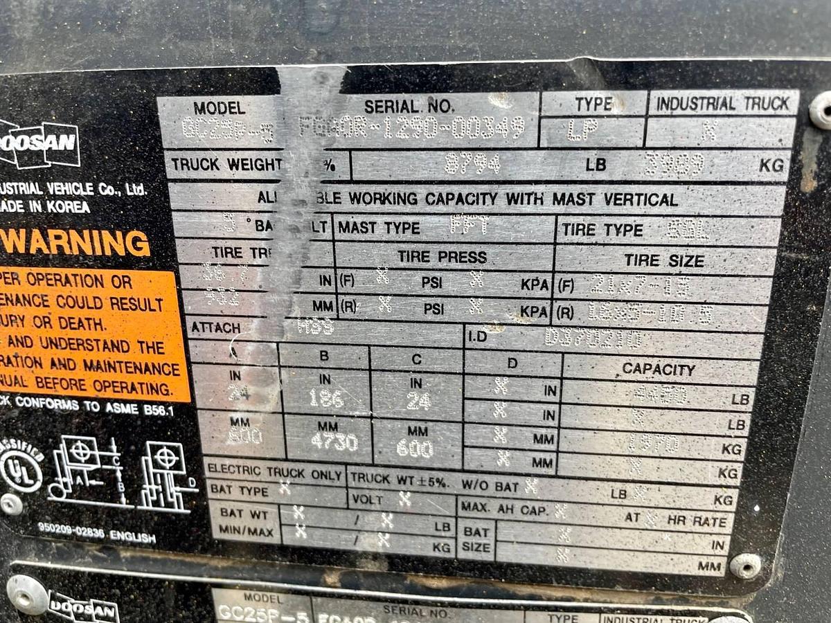 Used 2012 Doosan GC25P-5