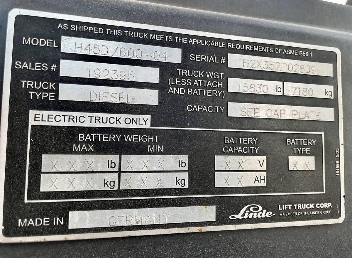 Used 2003 Linde H45D