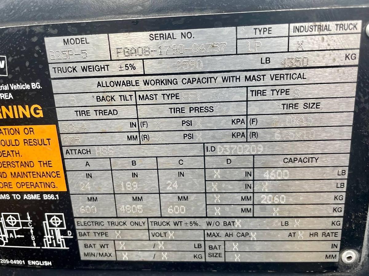 Used 2016 Doosan G25P-5