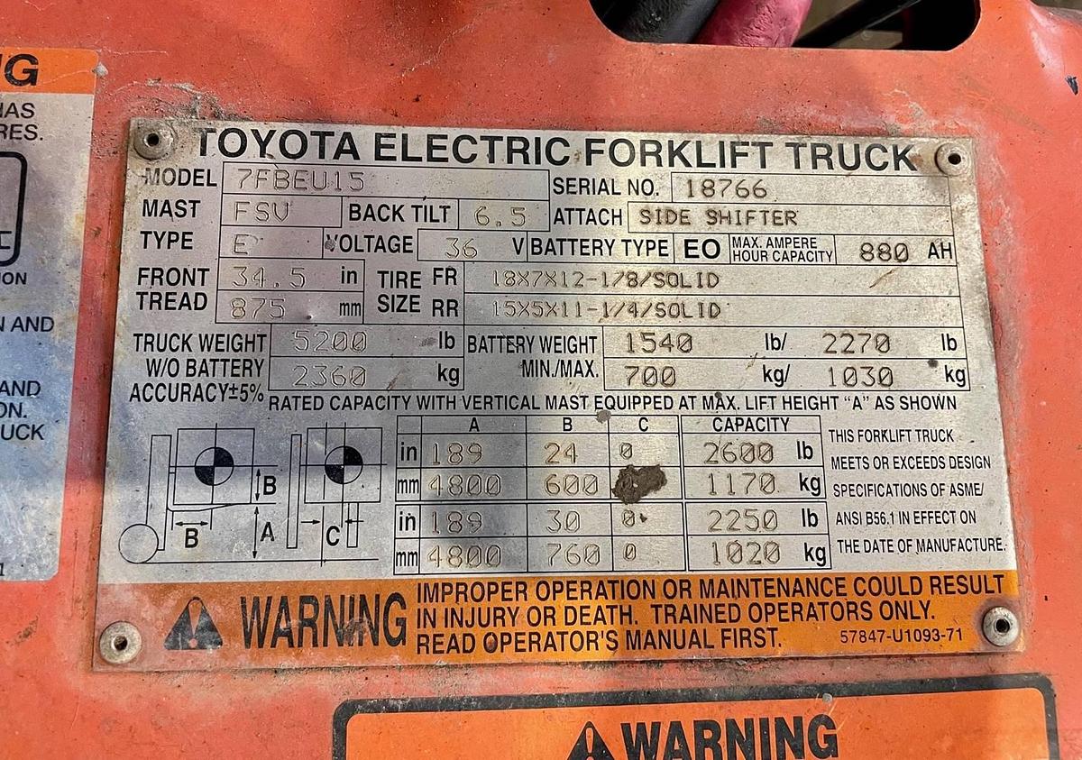 Used 2008 Toyota 7FBEU15