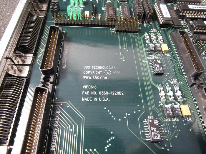 Used SBS Technologies VIPC618 4-Slot 6U VMEbus Control Board 0360-1220B2 Rev. G