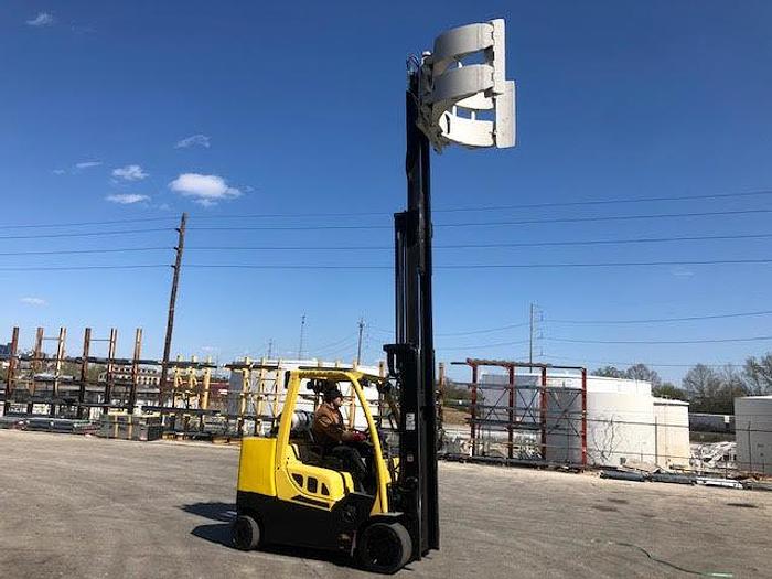 Used 12,000 POUND HYSTER MODEL S120FTPRS ROLL CLAMP FORKLIFT MFG. 2016