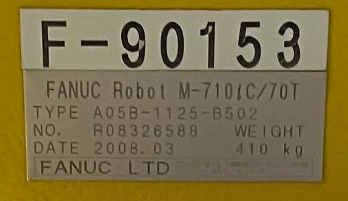 Used FANUC M710iC/70T GANTRY MOUNT ROBOT WITH R30iA CONTROL