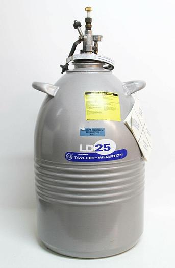 Used Taylor Wharton LD25 25LDB Aluminum Cryogenic Nitrogen Dewar 25L (6542)