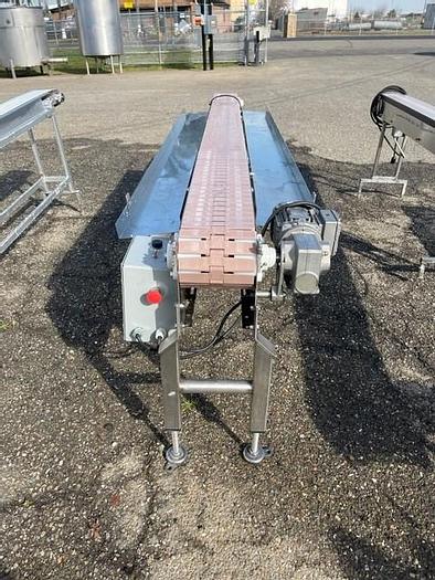 Used 10' Long x 7.5" Wide Table Top Chain Conveyor