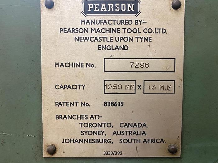 Used Pearson 1250 x 13mm Guillotine Shears