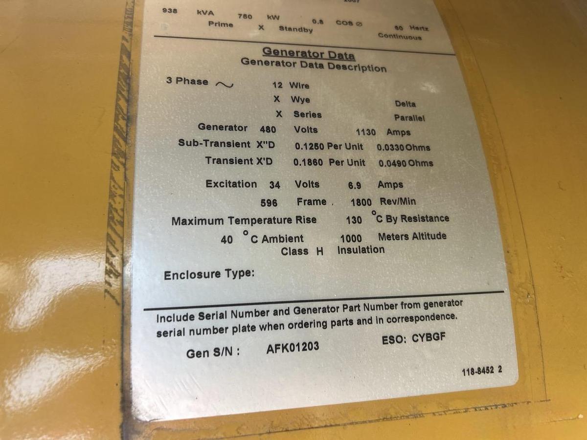 Used 2007 Caterpillar C27 Diesel Generator