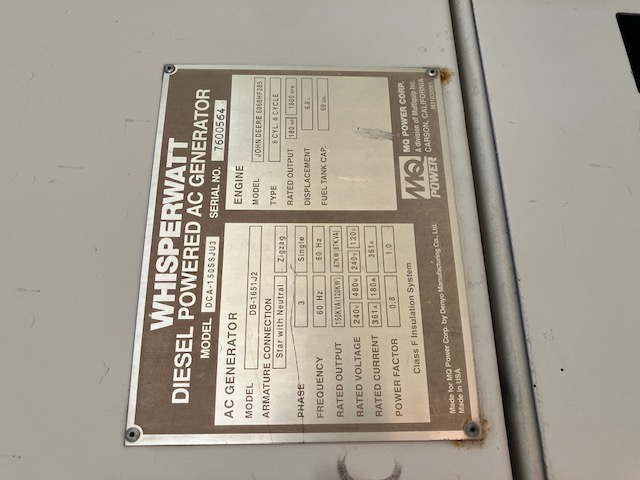 Used 2006 MultiQuip DCA150SSJU3 Diesel Generator 