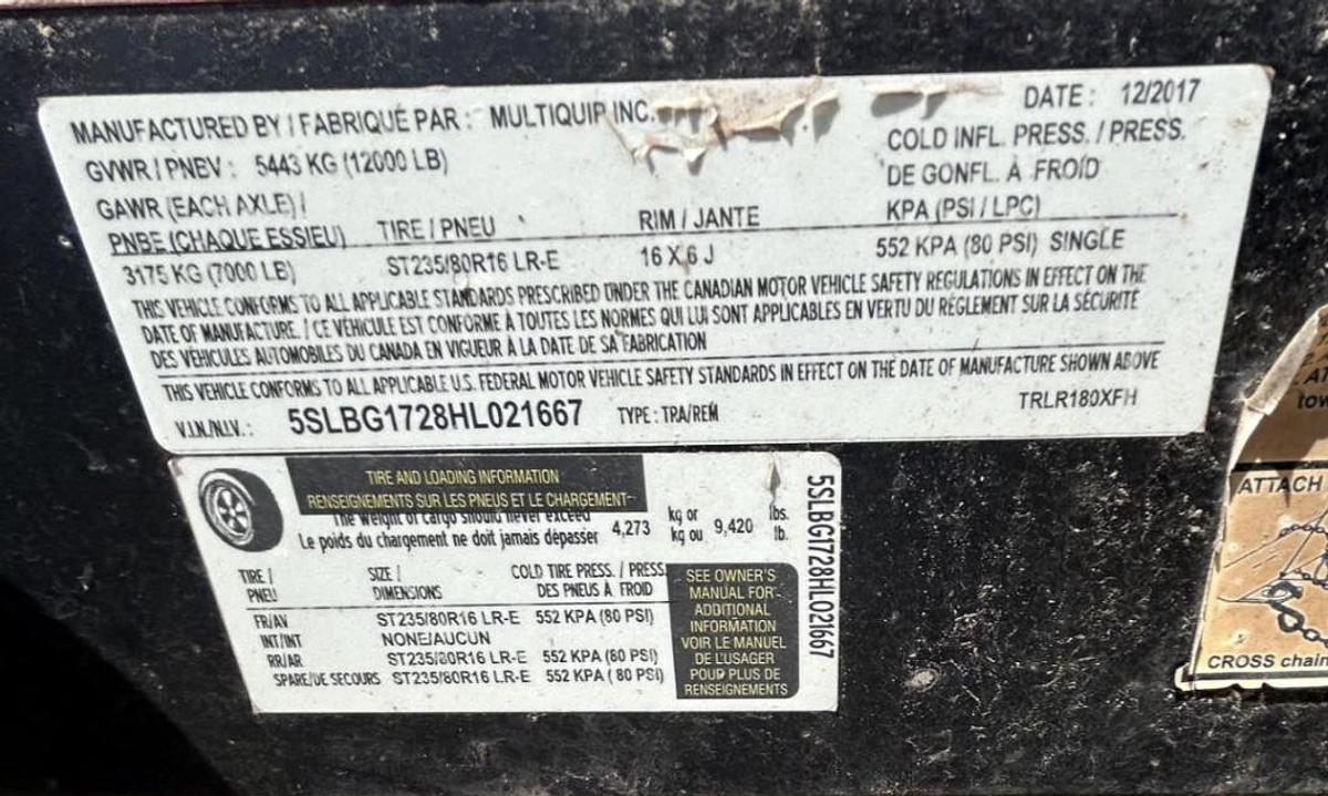 Used 2017 MULTIQUIP DCA150SSJU4F MOBILE DIESEL GENERATOR