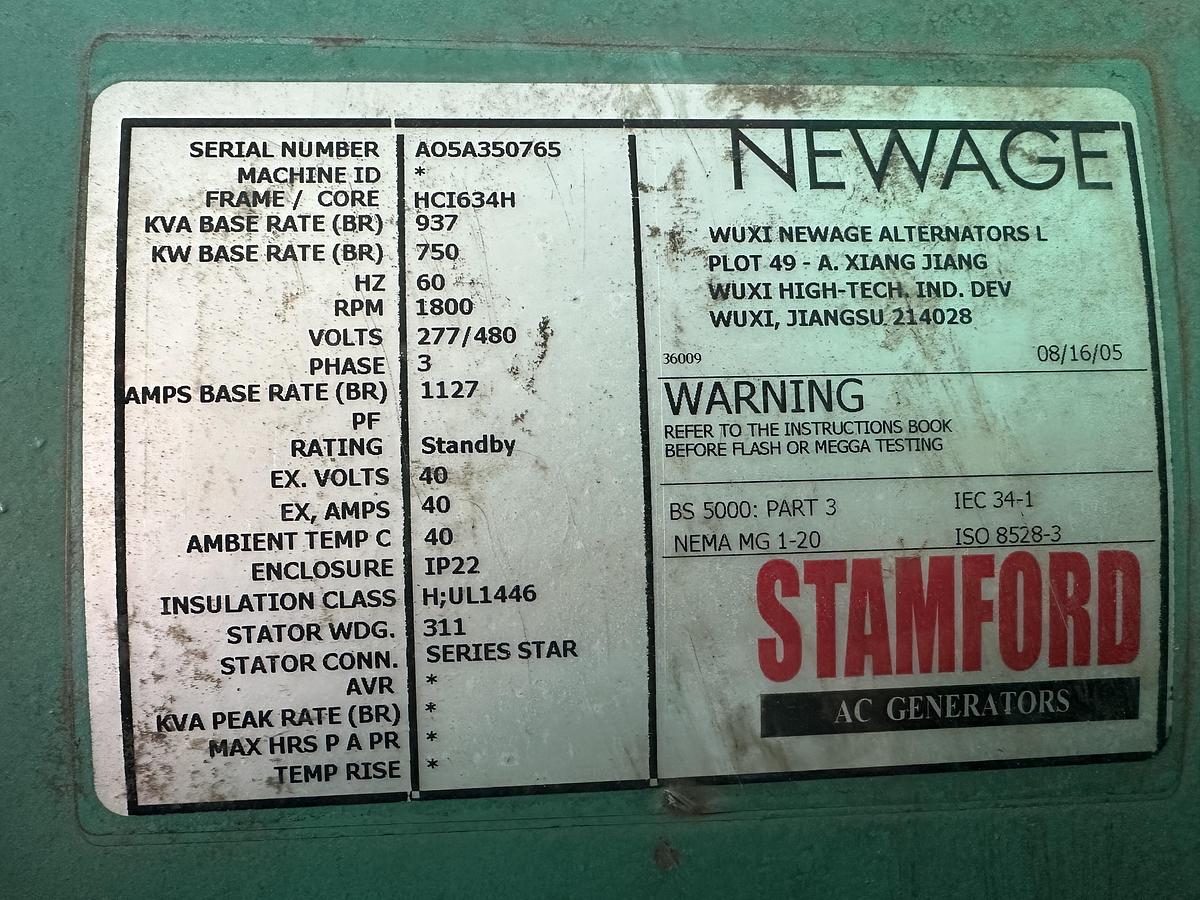 Used 2005 CUMMINS 750GFLB STATIONARY NATURAL GAS GENERATOR