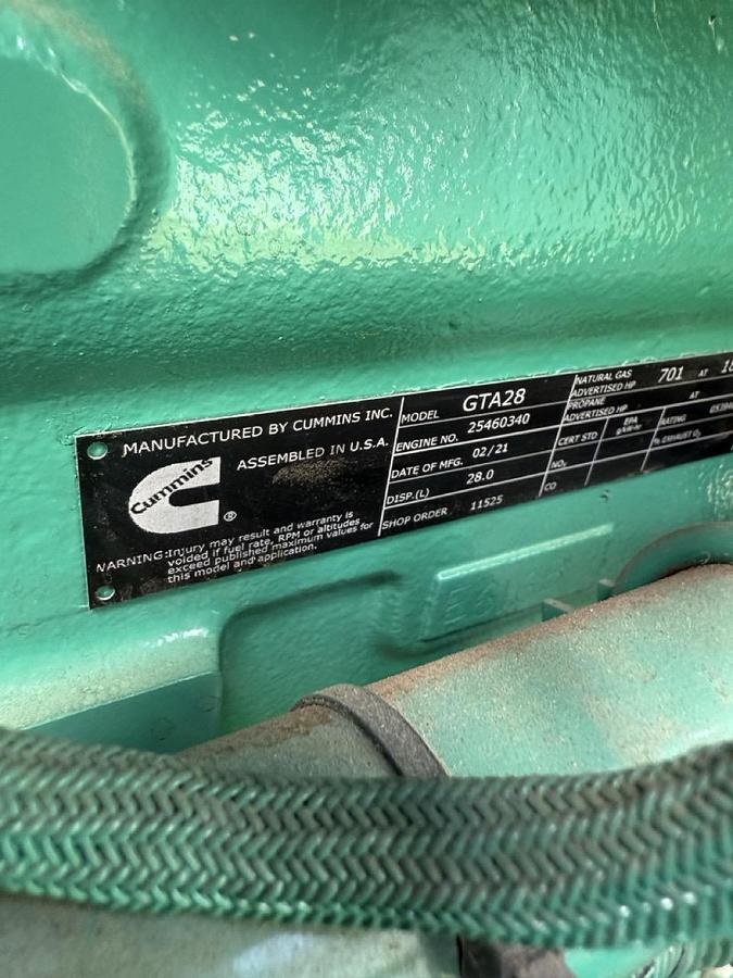 Used 2011 CUMMINS 450GFGA STATIONARY NATURAL GAS GENERATOR