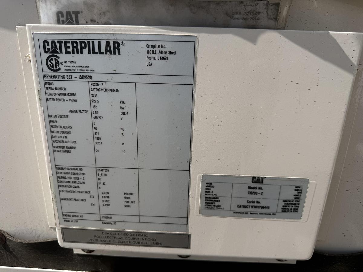 Used 2014 Caterpillar XQ200 Diesel Generator