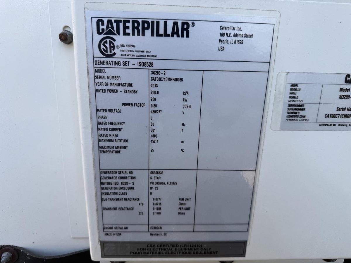 Used 2013 Caterpillar XQ200 Diesel Generator