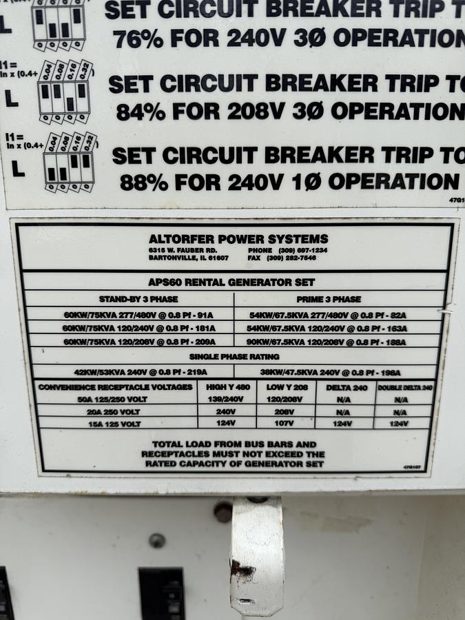 Used 2014 CATERPILLAR APS60 MOBILE DIESEL GENERATOR