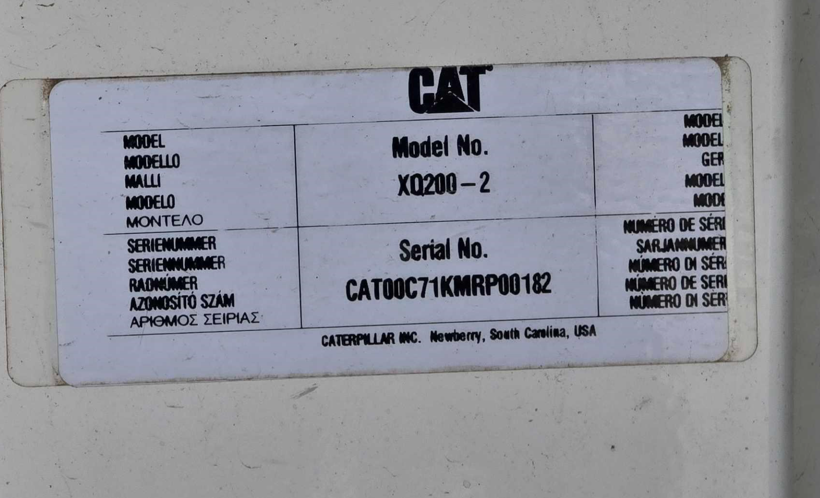 Used 2013 Caterpillar XQ200 Diesel Generator