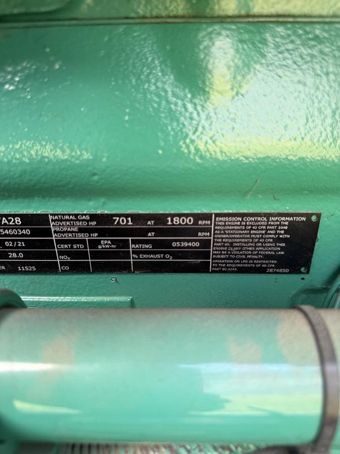 Used 2011 CUMMINS 450GFGA STATIONARY NATURAL GAS GENERATOR