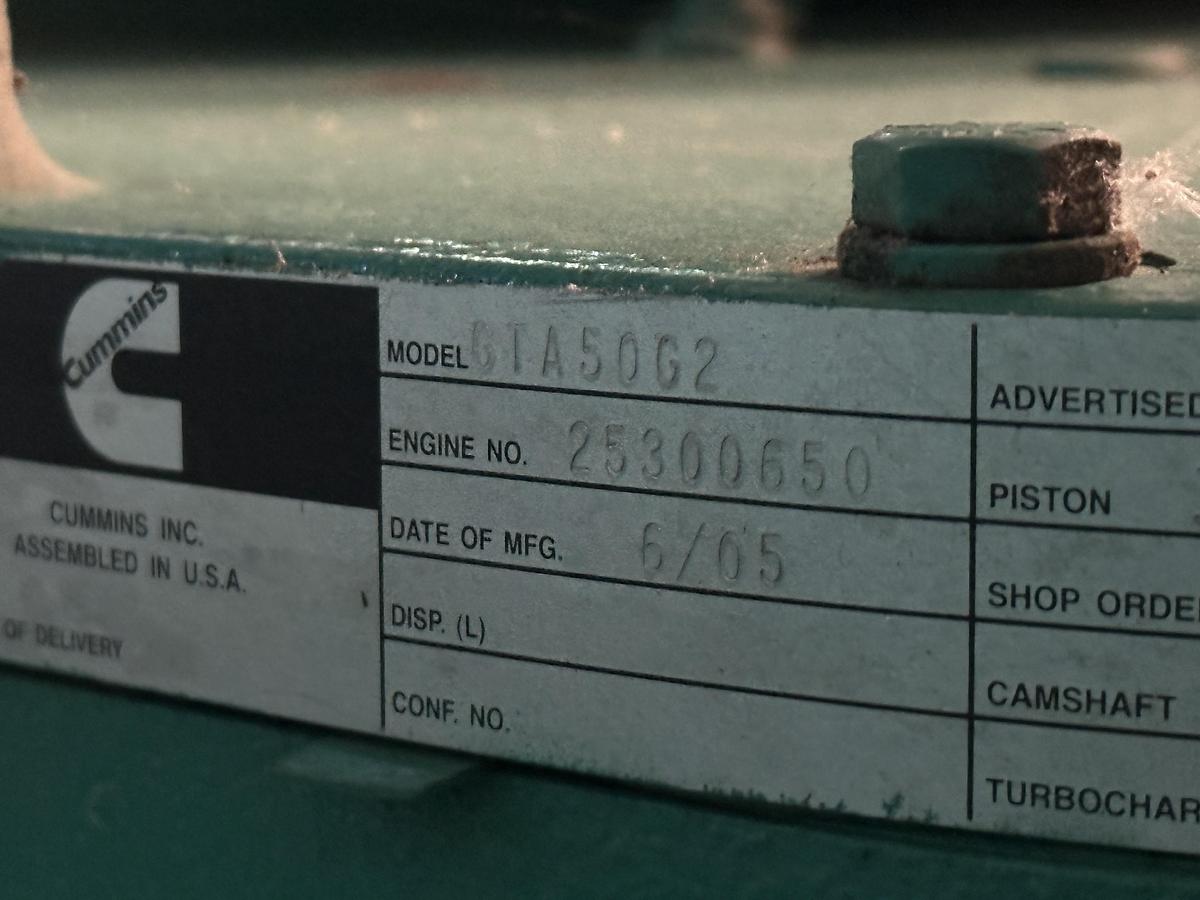 Used 2005 CUMMINS 750GFLB STATIONARY NATURAL GAS GENERATOR