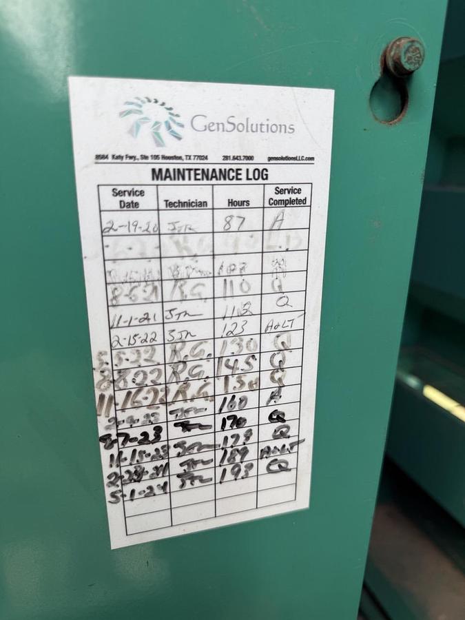 Used 2011 CUMMINS 450GFGA STATIONARY NATURAL GAS GENERATOR