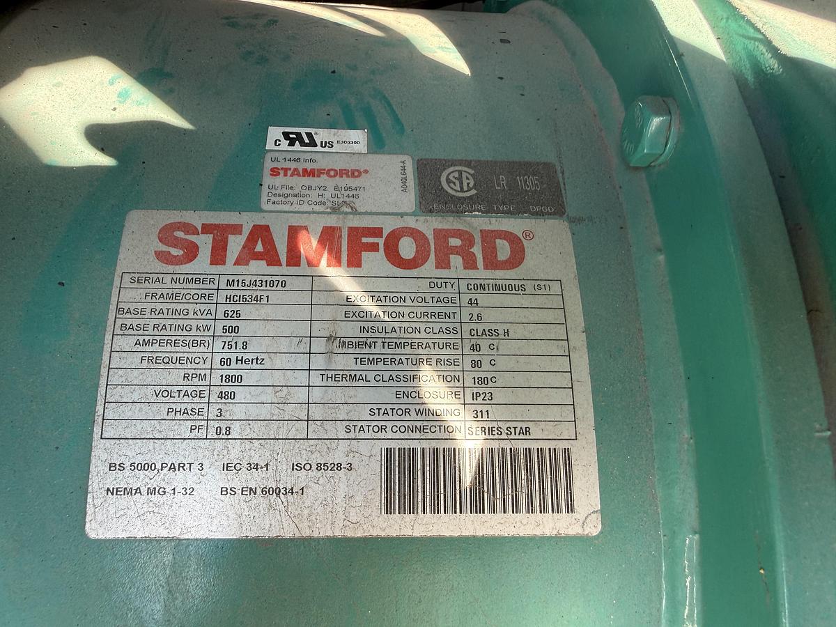 Used 2015 CUMMINS 500GFGB STATIONARY GENERATOR