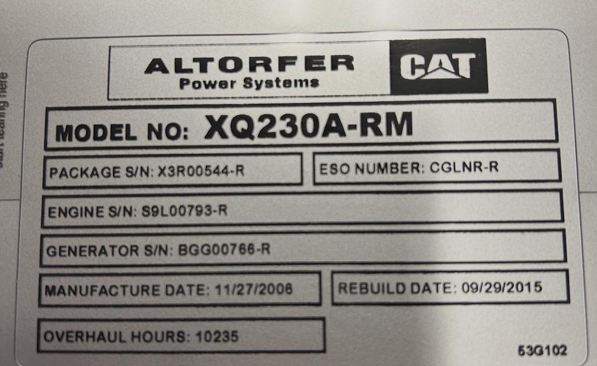 Used 2015 Refurbished Caterpillar XQ230 Diesel Generator