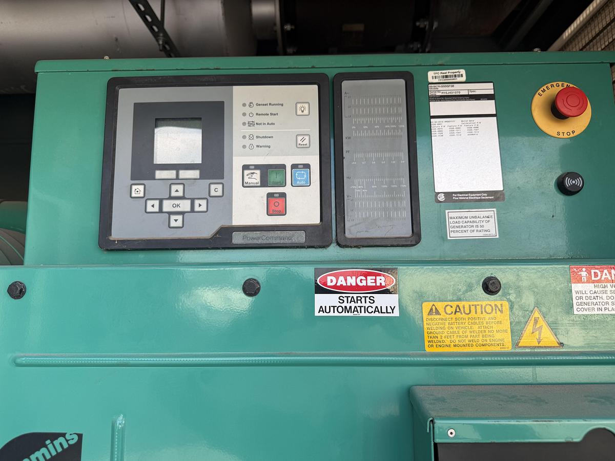 Used 2015 CUMMINS 500GFGB STATIONARY GENERATOR
