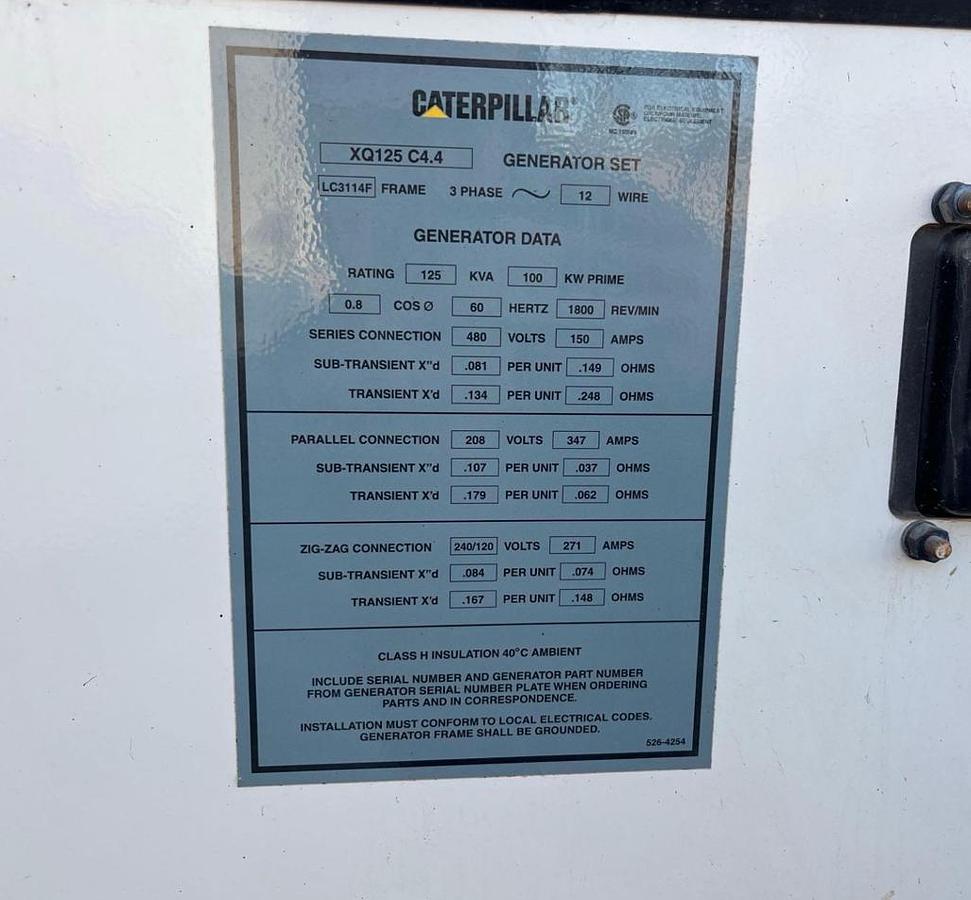 Used 2021 CATERPILLAR XQ125 MOBILE GENERATOR