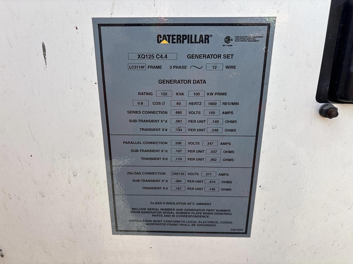 Used 2019 Caterpillar XQ125 Diesel Generator
