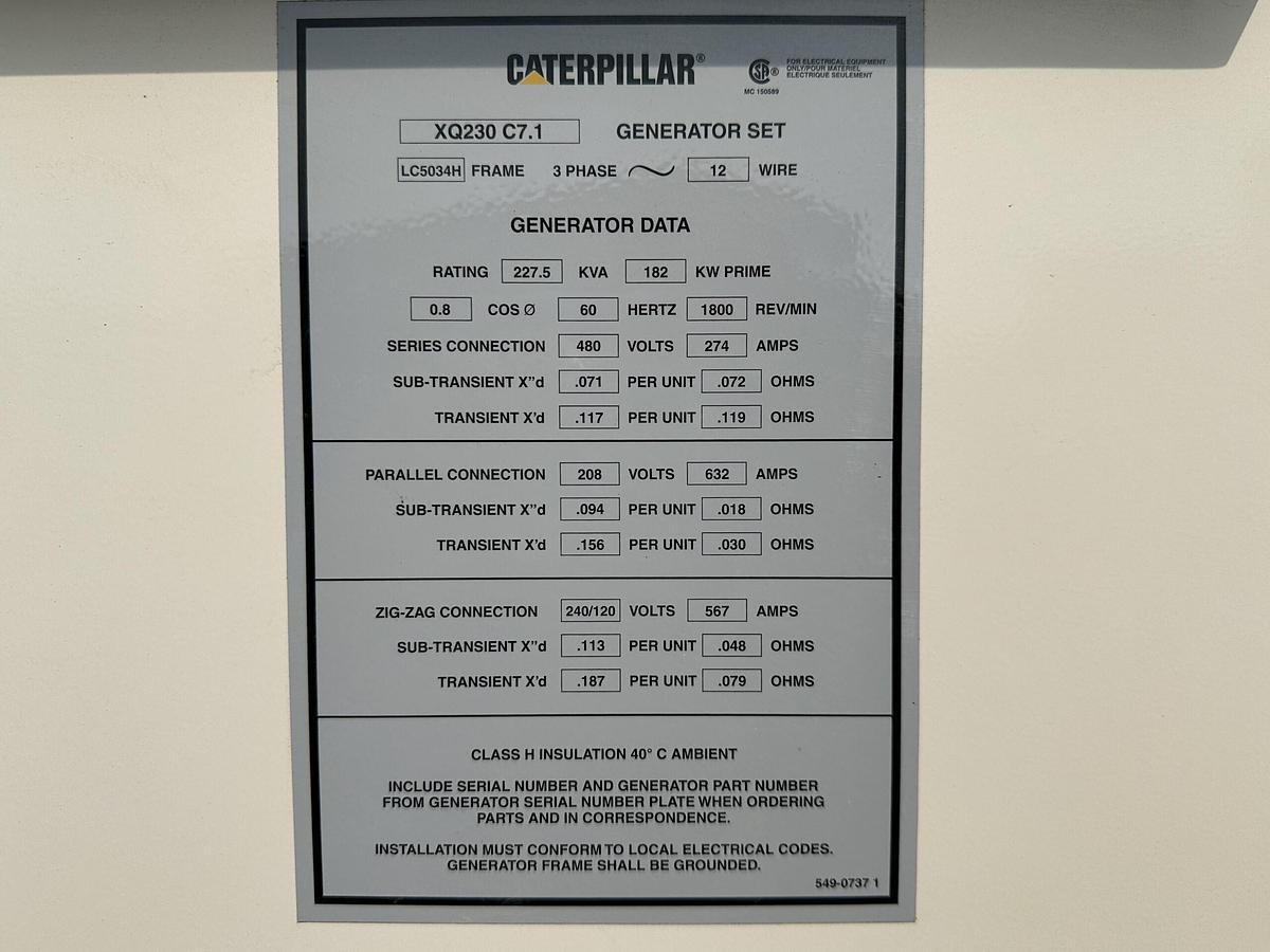 Used 2019 CATERPILLAR XQ230 MOBILE DIESEL GENERATOR