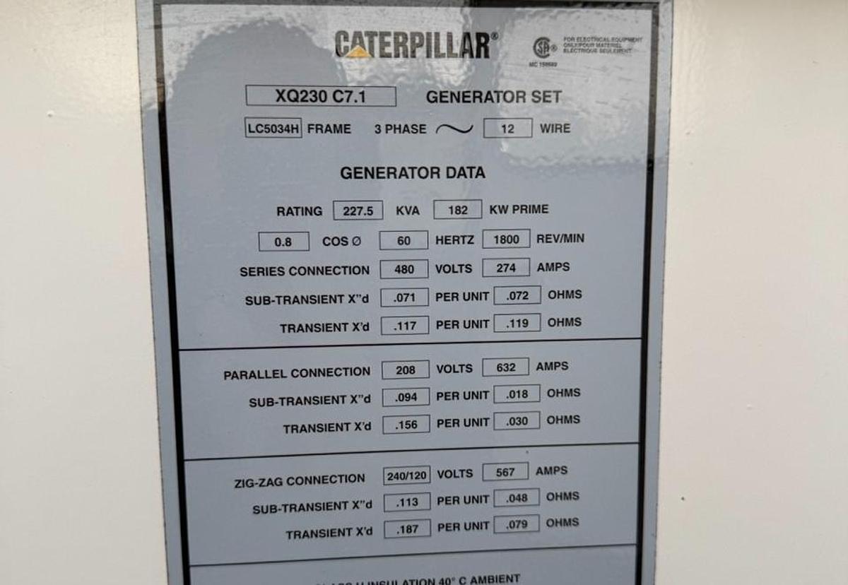 Used 2019 Caterpillar XQ230 Diesel Generator