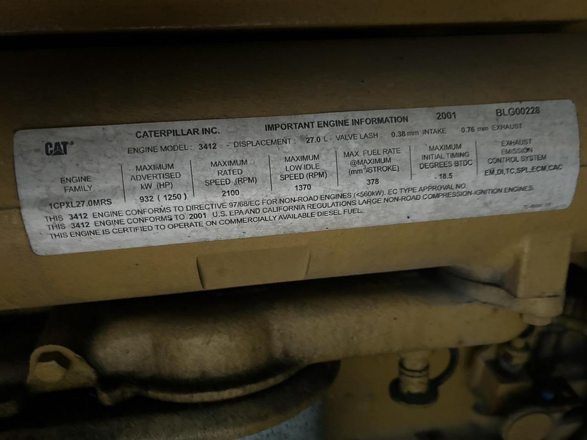 Used 2001 CATERPILLAR 3412C MOBILE DIESEL GENERATOR