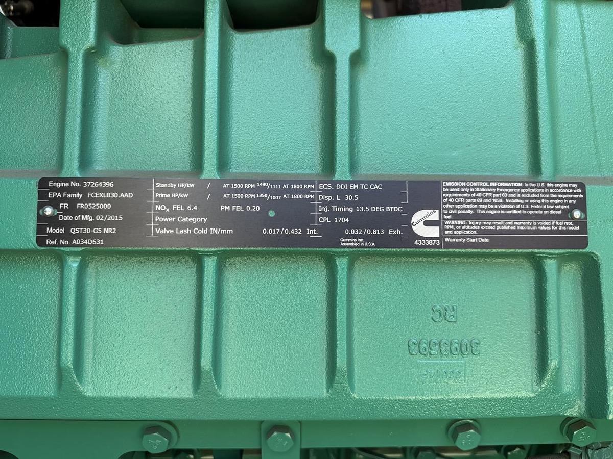 Used 1000KW CUMMINS DQFAD DIESEL GENERATOR